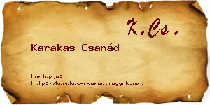 Karakas Csanád névjegykártya