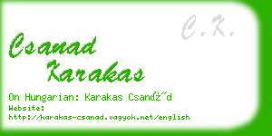 csanad karakas business card